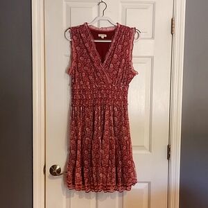 MAX STUDIO Red/Ivory floral dress Sz L